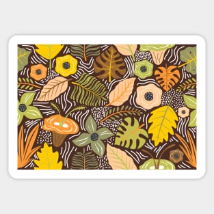 Tropical pattern leaves floral Sticker